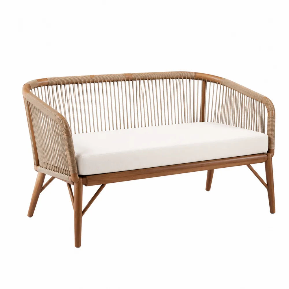 Sofa drewniana z poduszką, teak, 120x70x75 cm