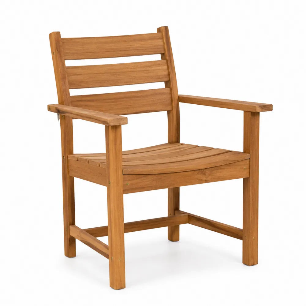 Krzesło ogrodowe drewniane teak brązowe