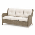 Sofa ogrodowa z technorattanu 200 cm kremowa