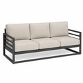 Aluminiowa sofa z beżowymi poduszkami 200x75x70 cm