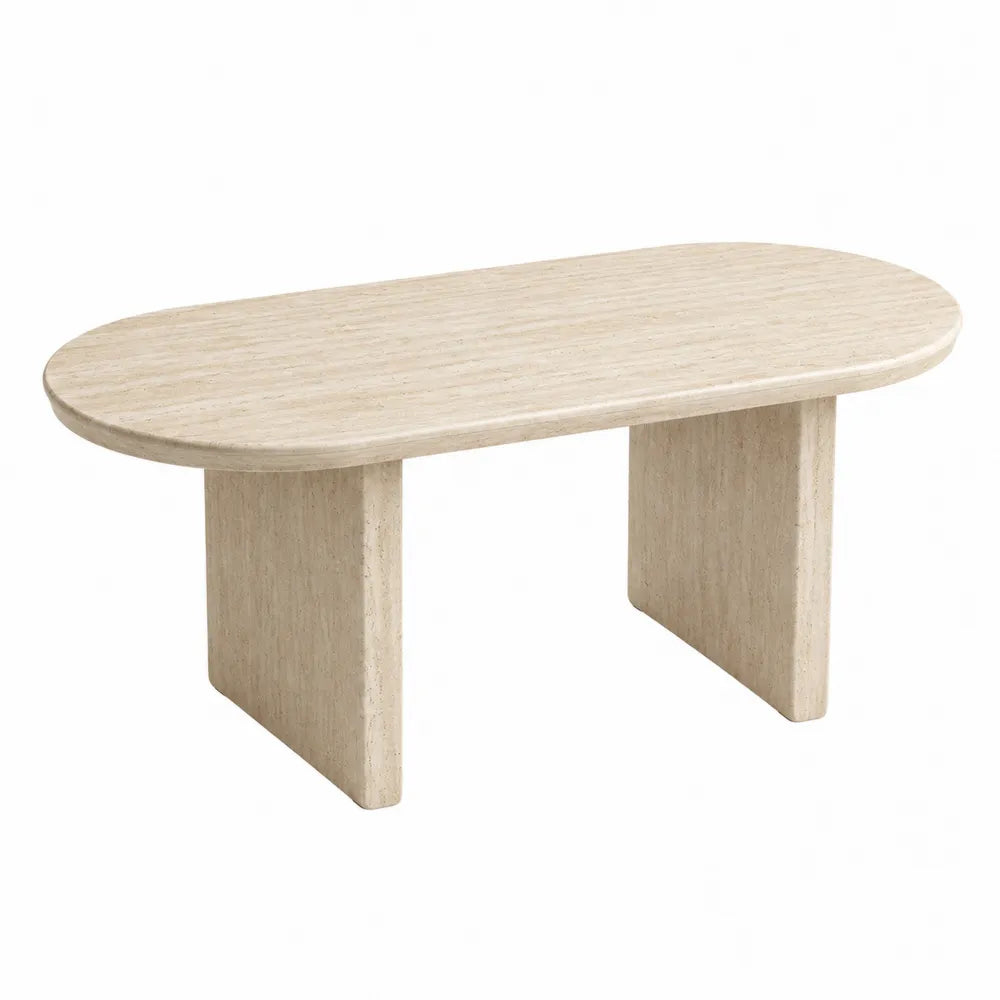 Stolik kawowy owalny z trawertynu 120cm x 60cm x 45cm