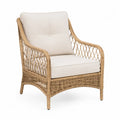 Rattanowy fotel z poduszkami z tkaniny poliestrowej 80cm x 75cm x 85cm