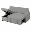 Sofa rozkładana szara ze schowkiem 200x140x90 cm